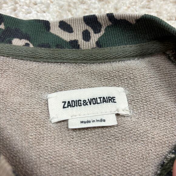 Zadig & Voltaire Upper AO Camou Cheetah Camo Crew Sweatshirt Women's S - Picture 4 of 8